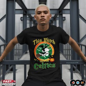 Snoopy This Witch Loves The Boston Celtics Halloween T Shirt