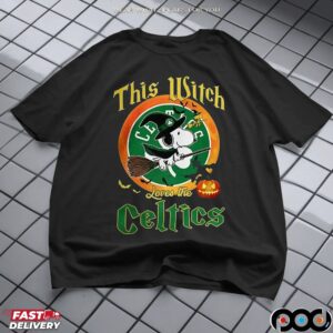 Snoopy This Witch Loves The Boston Celtics Halloween T Shirt