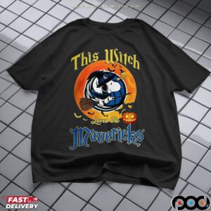 Snoopy This Witch Loves The Dallas Mavericks Halloween T Shirt