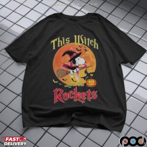 Snoopy This Witch Loves The Houston Rockets Halloween T Shirt