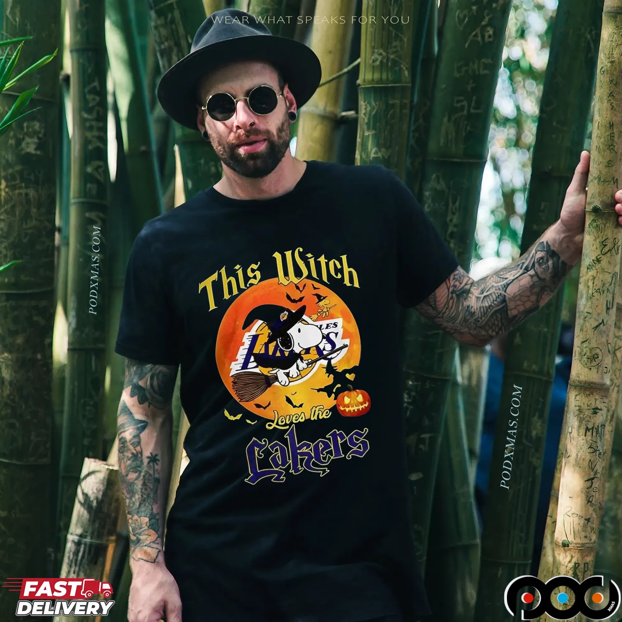 Snoopy This Witch Loves The Los Angeles Lakers Halloween T Shirt