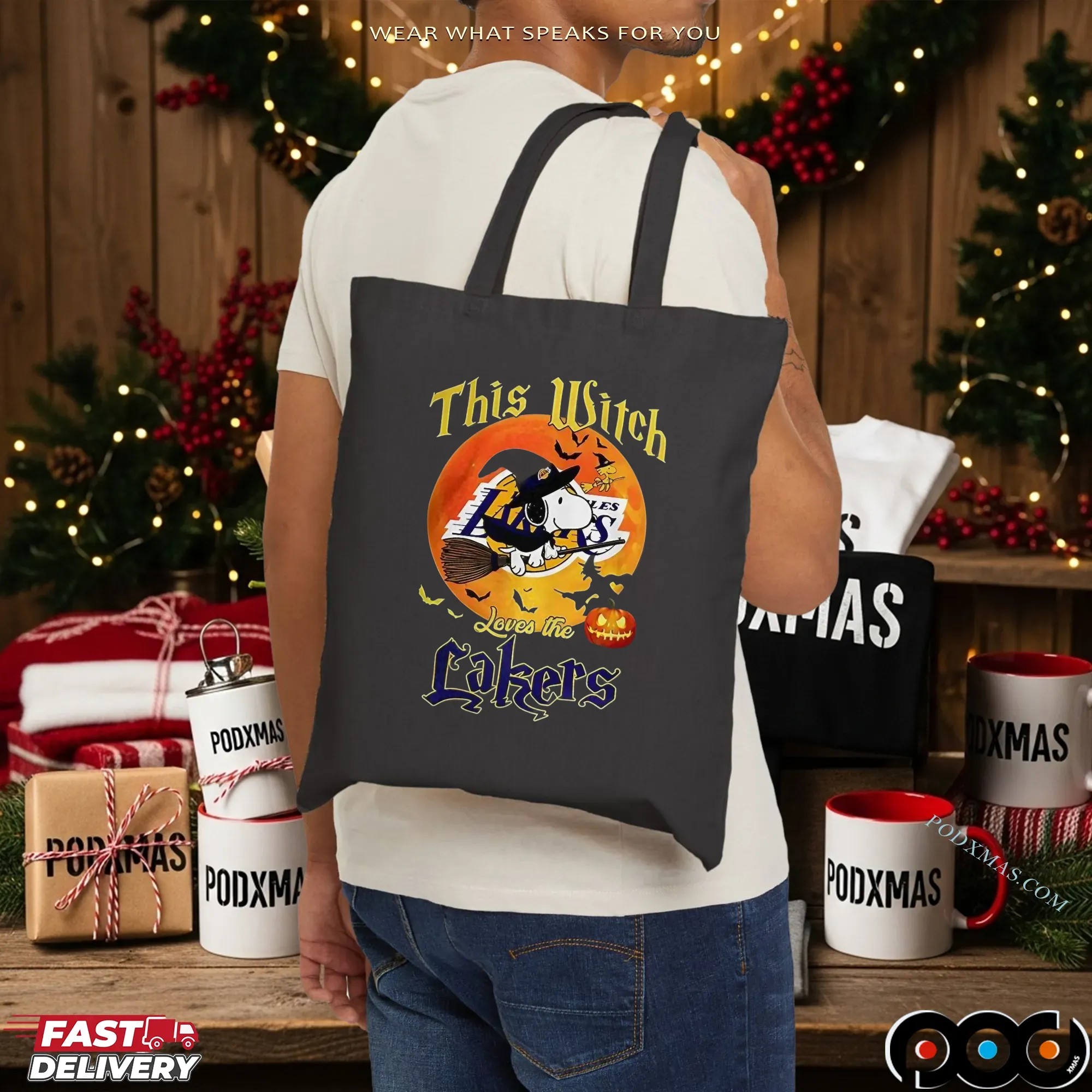 Snoopy This Witch Loves The Los Angeles Lakers Halloween T Shirt