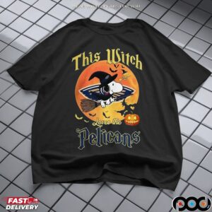 Snoopy This Witch Loves The New Orleans Pelicans Halloween The Peanuts Mashup T Shirt