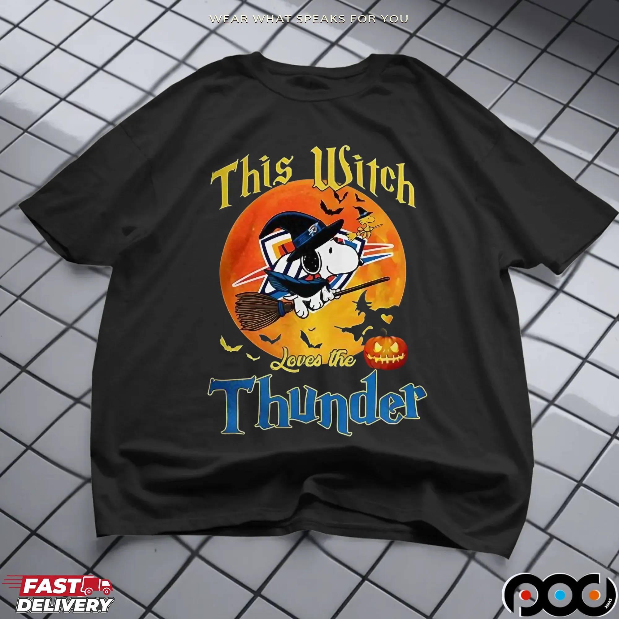 Snoopy This Witch Loves The Oklahoma City Thunder Halloween T Shirt