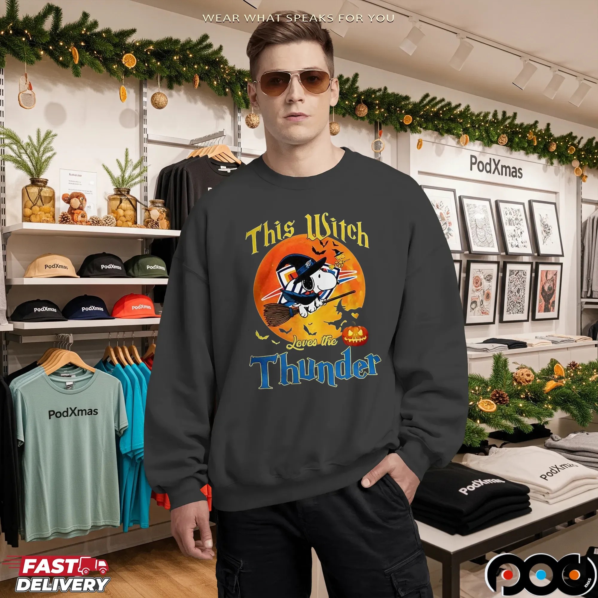 Snoopy This Witch Loves The Oklahoma City Thunder Halloween T Shirt