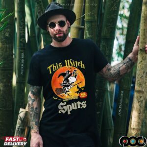 Snoopy This Witch Loves The San Antonio Spurs Halloween T Shirt