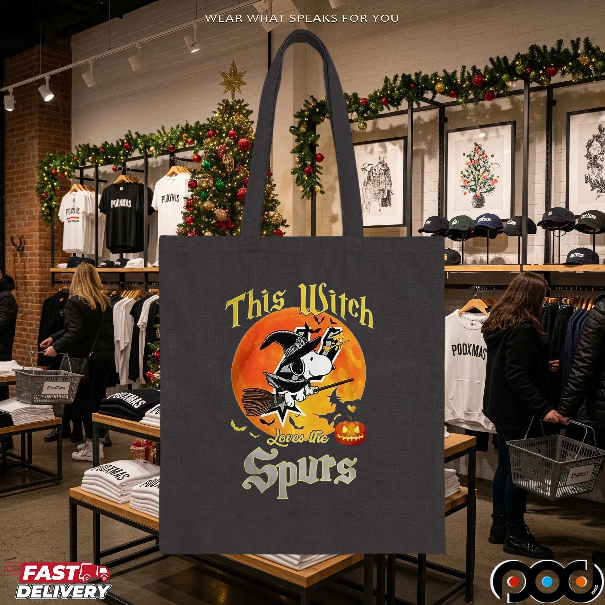 Snoopy This Witch Loves The San Antonio Spurs Halloween T Shirt