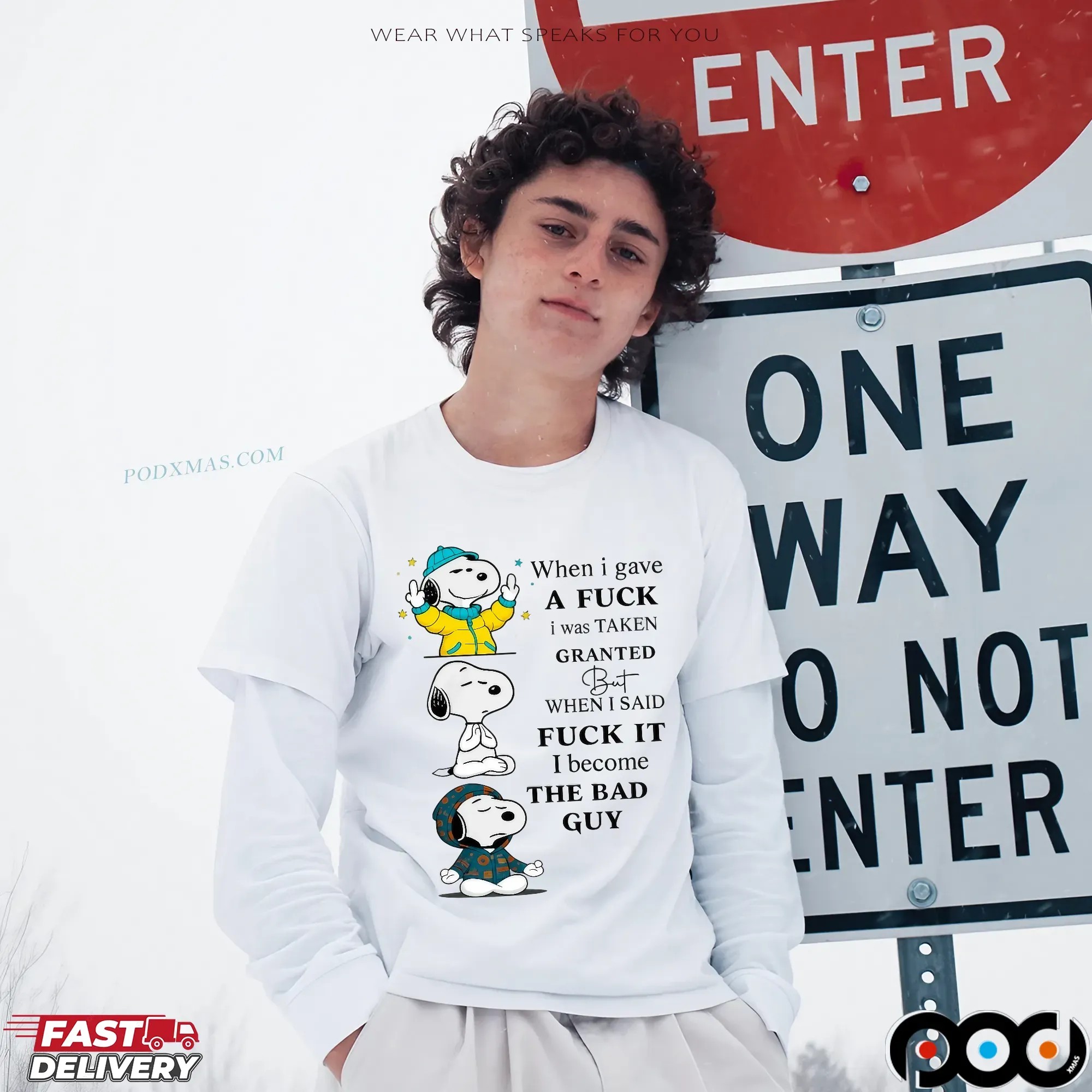 Snoopy When I Gave A Fuck I Was Taken Granted But When I Said Fuck It I Become The Bad Guy T Shirt