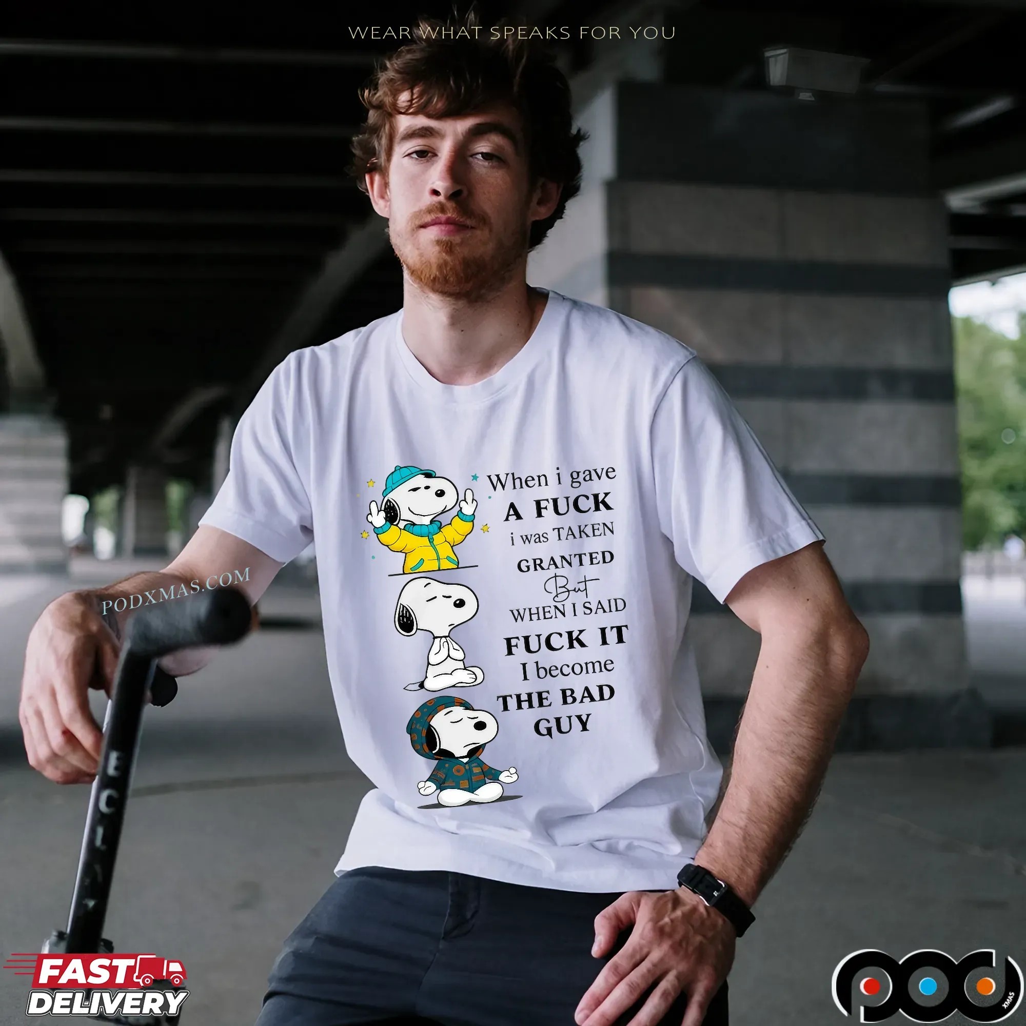 Snoopy When I Gave A Fuck I Was Taken Granted But When I Said Fuck It I Become The Bad Guy T Shirt
