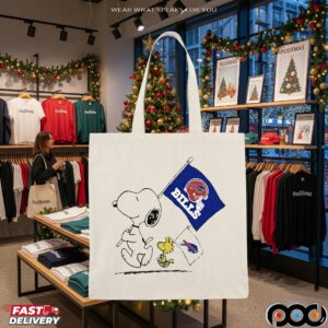 Snoopy and Woodstock Peanuts Buffalo Bills NFL Graphic T Shirt