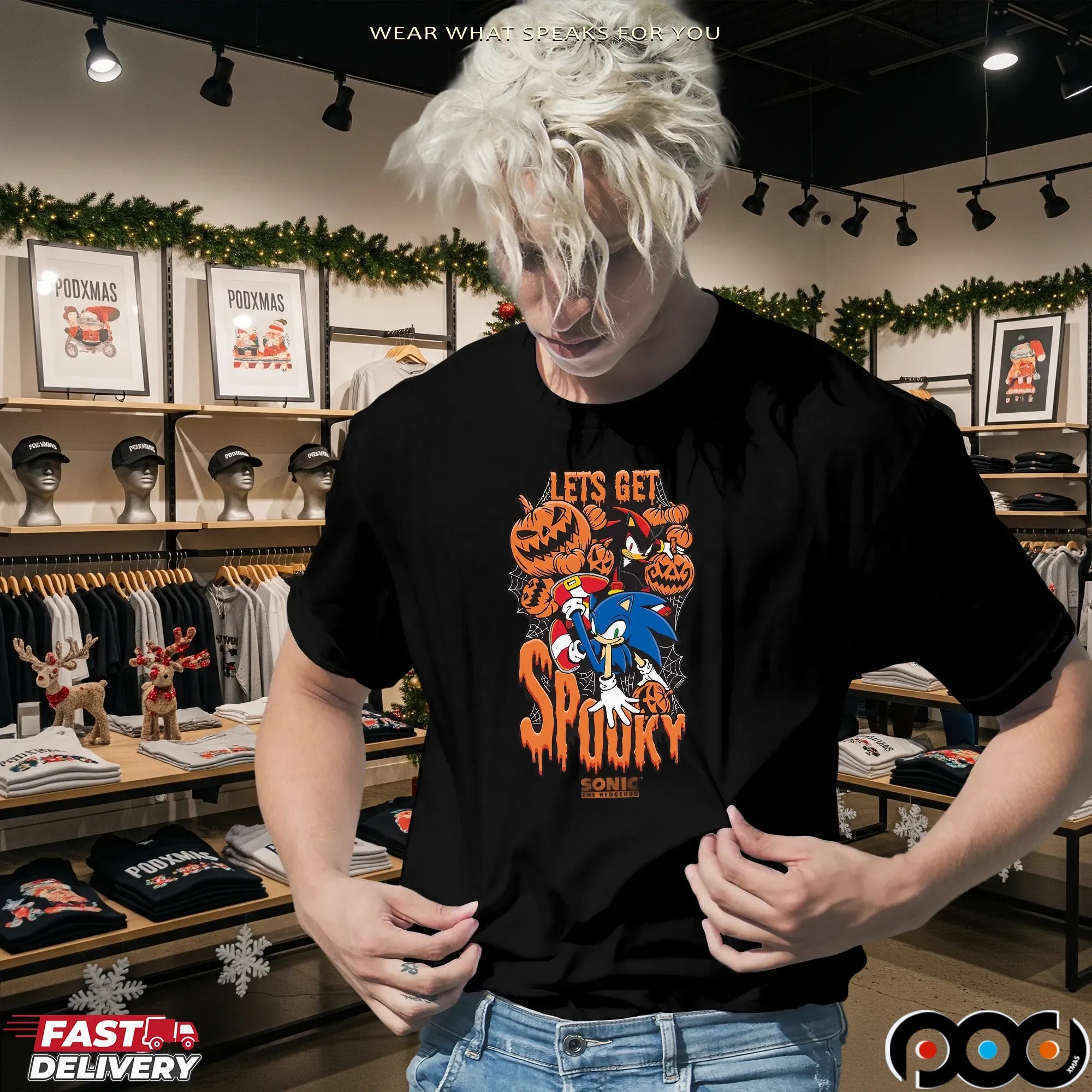Sonic The Hedgehog Boys Let's Get Spooky Season Halloween T Shirt