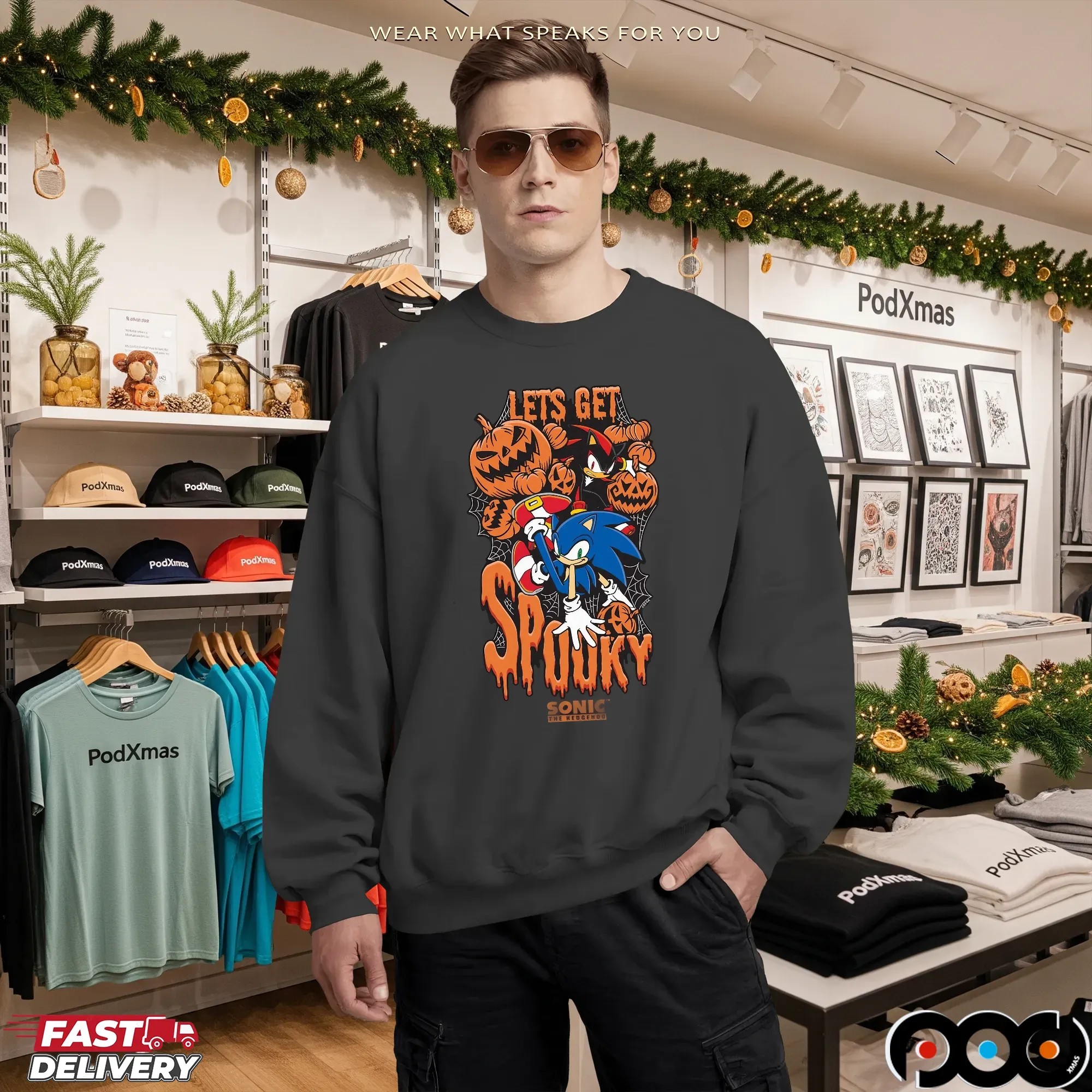 Sonic The Hedgehog Boys Let's Get Spooky Season Halloween T Shirt