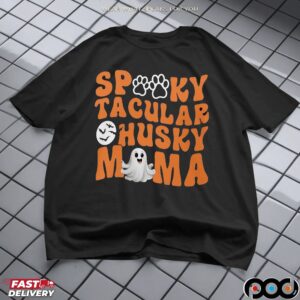 Spooky Tacular Husky Mama Cute Ghost Halloween T Shirt