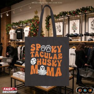 Spooky Tacular Husky Mama Cute Ghost Halloween T Shirt