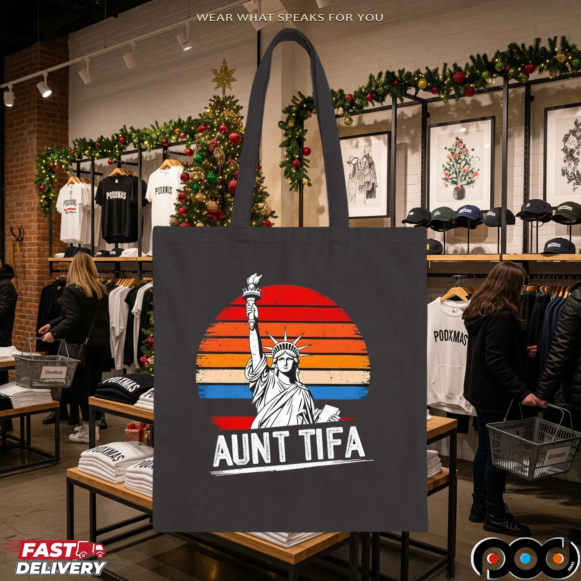 Statue Of Liberty Aunt Tifa Protest Movement Retro T Shirt