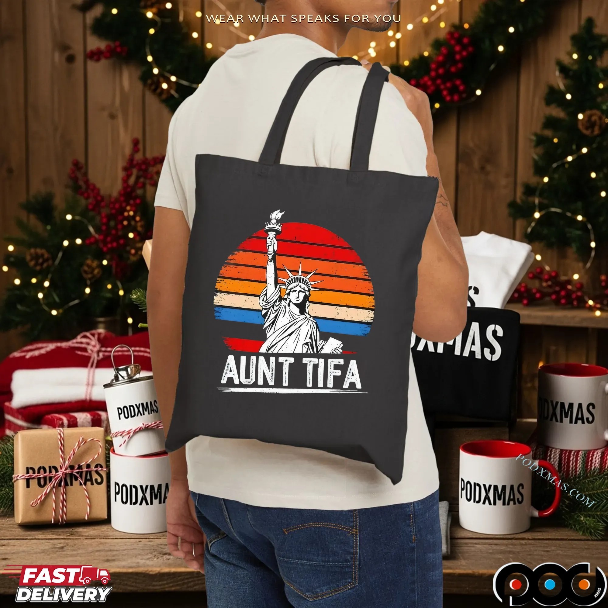 Statue Of Liberty Aunt Tifa Protest Movement Retro T Shirt