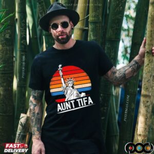 Statue Of Liberty Aunt Tifa Protest Movement Retro T Shirt