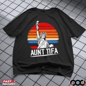 Statue Of Liberty Aunt Tifa Protest Movement Retro T Shirt