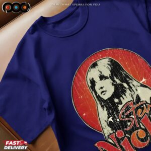 Stevie Nicks Rock Music Vintage Retro Cracked Effect Concert T Shirt