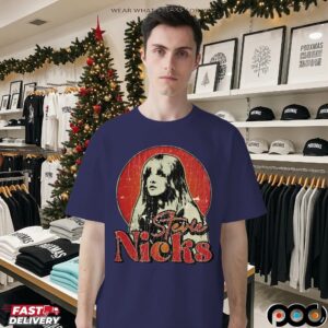 Stevie Nicks Rock Music Vintage Retro Cracked Effect Concert T Shirt