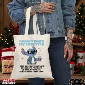Stitch Coffee I Don’t Fake My Lifestyle I Have Good Days Bad Days Broke Days Paid Days Statement T Shirt