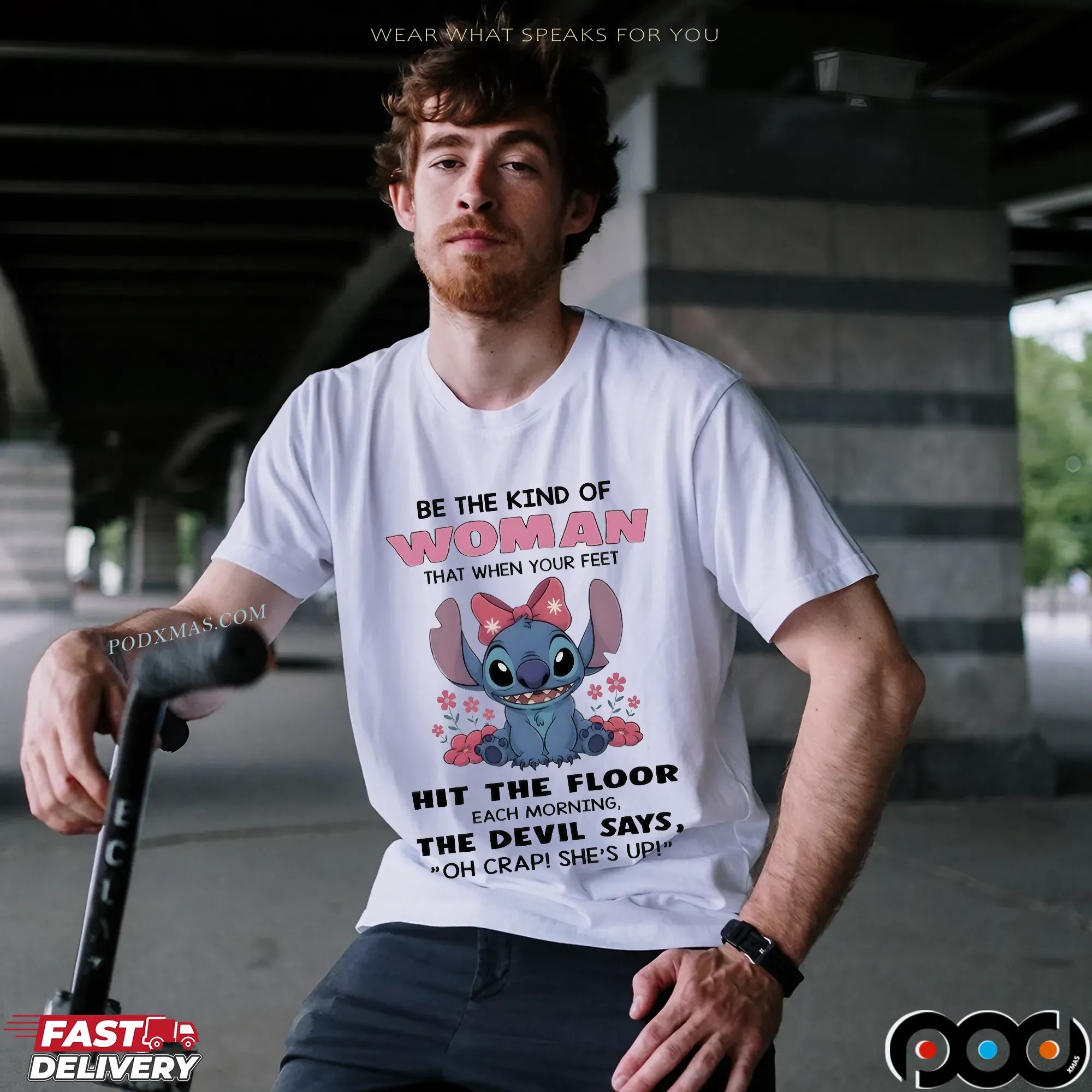 Stitch Meme Be The Kind Of Woman That When Your Feet Hit The Floor Each Morning The Devil Says Oh Crap She’s Up T Shirt