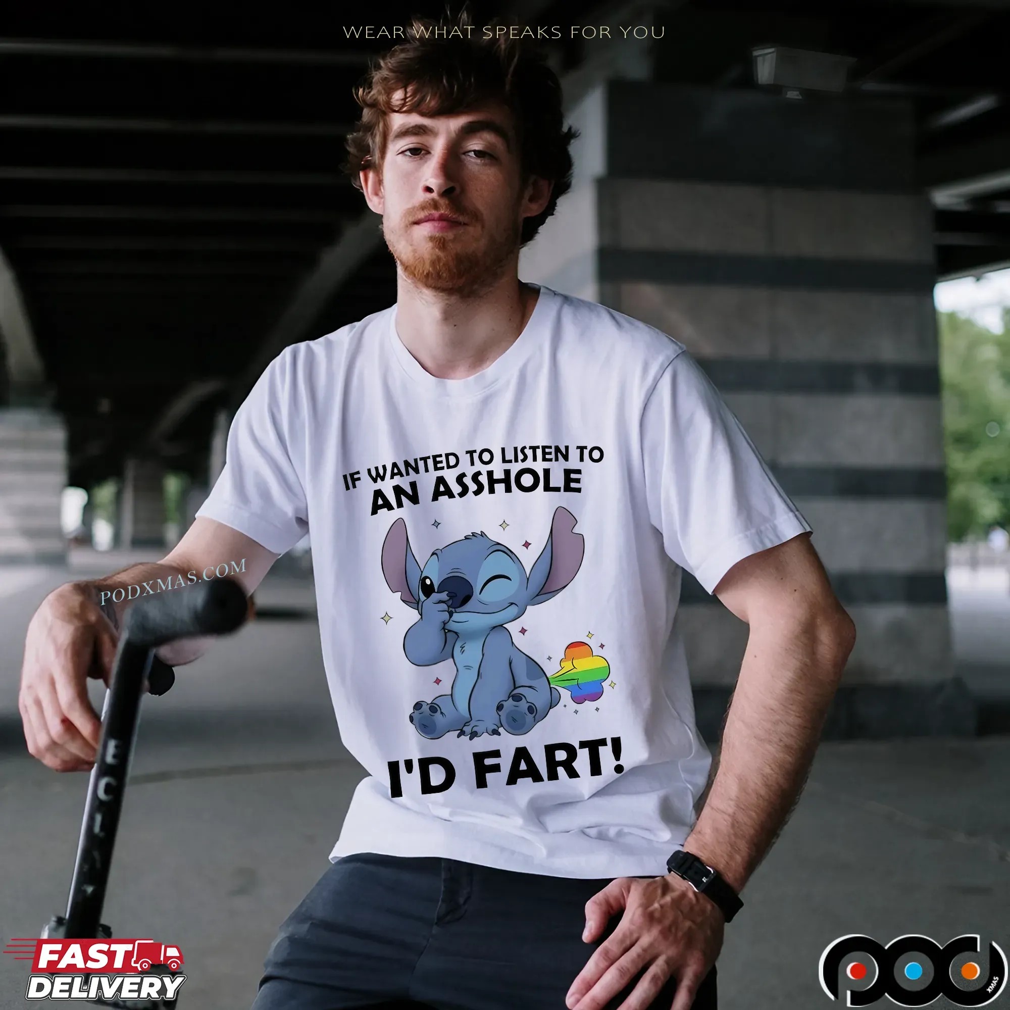 Stitch Meme If Wanted To Listen To An Asshole I'd Fart LGBT Pride T Shirt