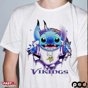 Stitch Minnesota Vikings Football Cartoon T Shirt
