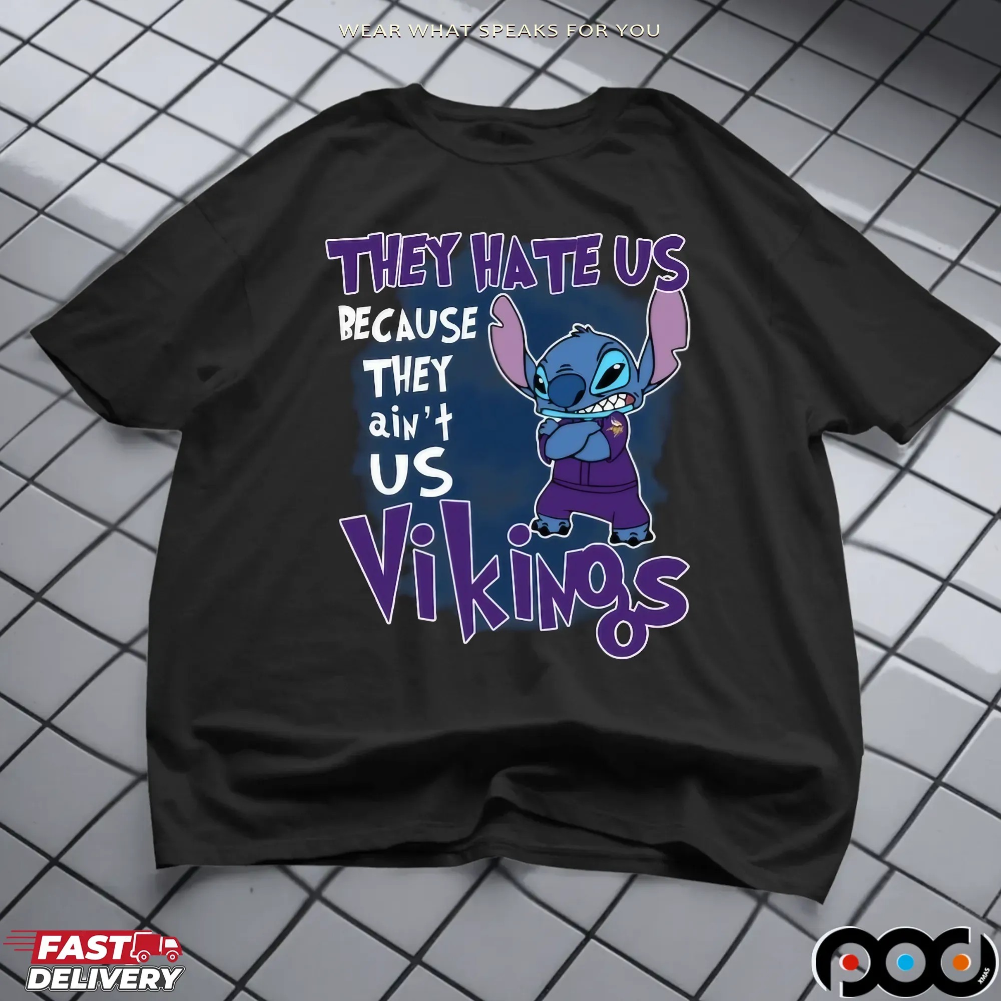 Stitch Minnesota Vikings They Hate Us Because They Ain't Us T Shirt