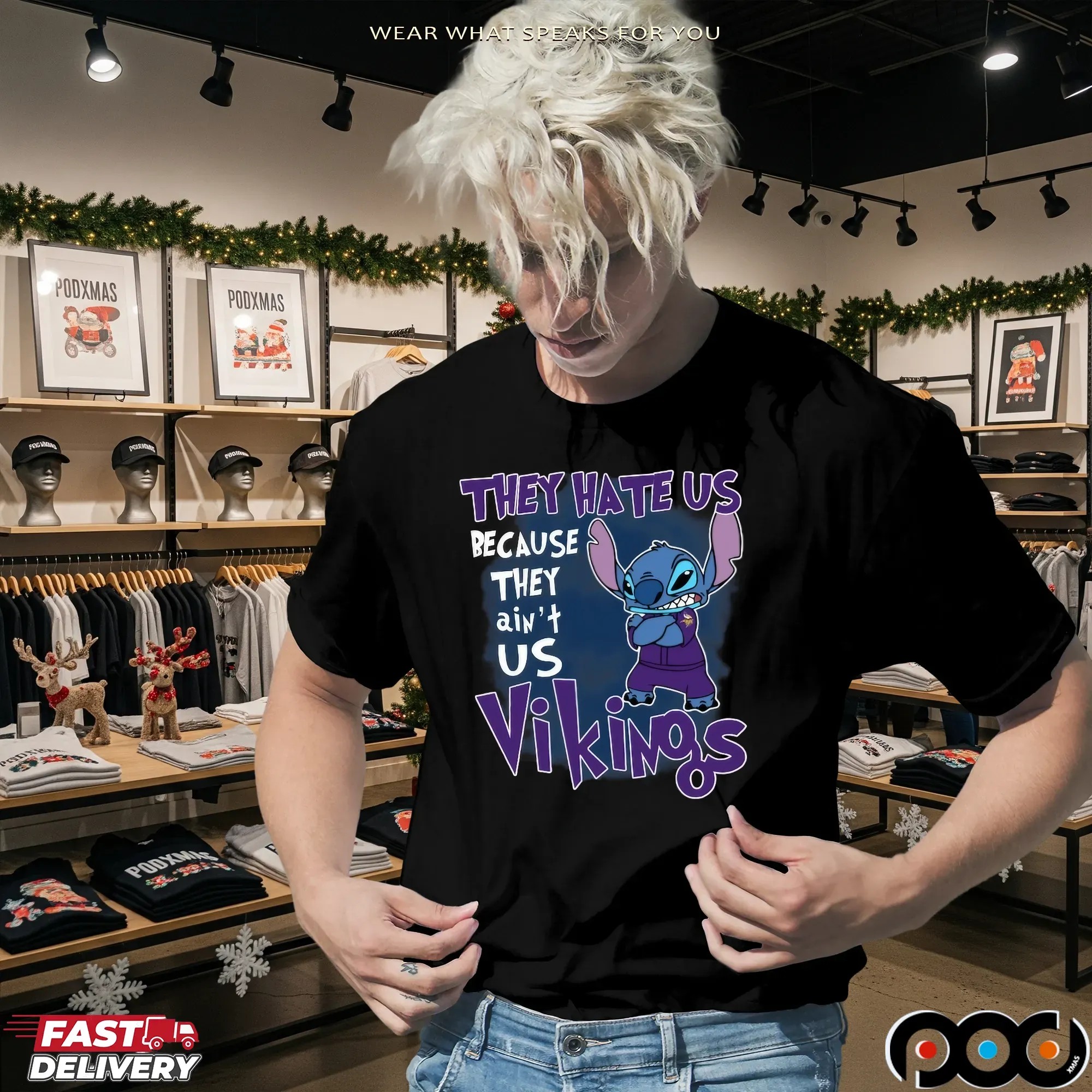Stitch Minnesota Vikings They Hate Us Because They Ain't Us T Shirt