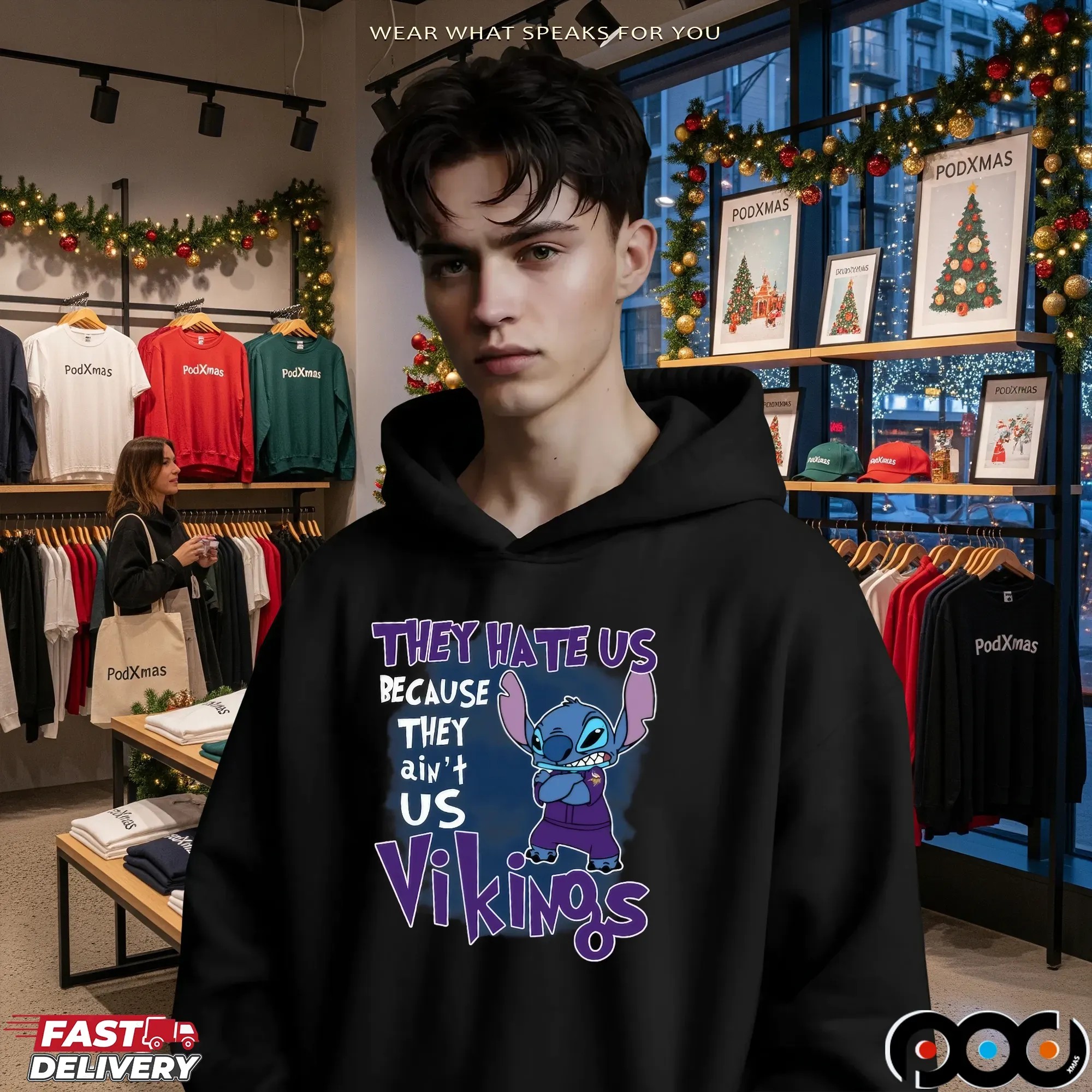 Stitch Minnesota Vikings They Hate Us Because They Ain't Us T Shirt
