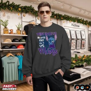 Stitch Minnesota Vikings They Hate Us Because They Ain't Us T Shirt