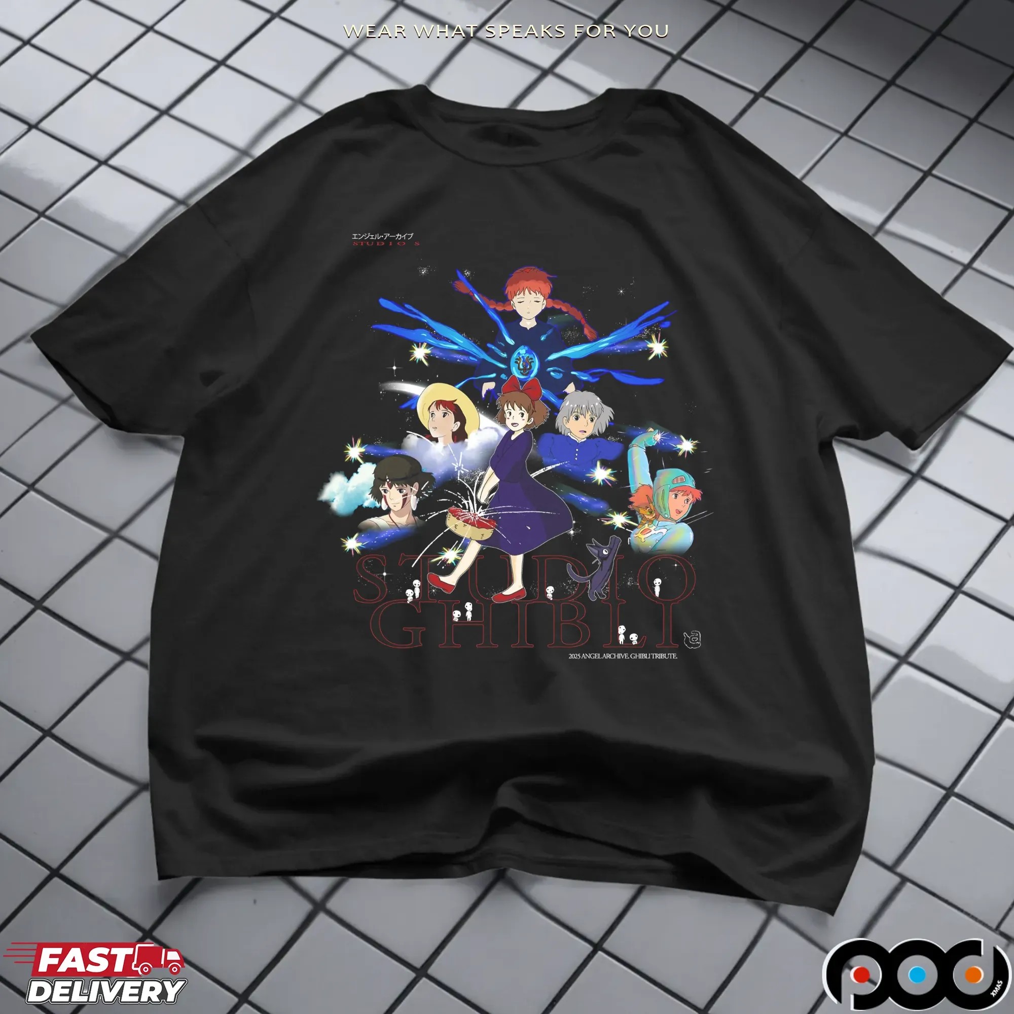 Studio Ghibli Angel Kiki, Howl, Nausicaä, Mononoke & More T Shirt
