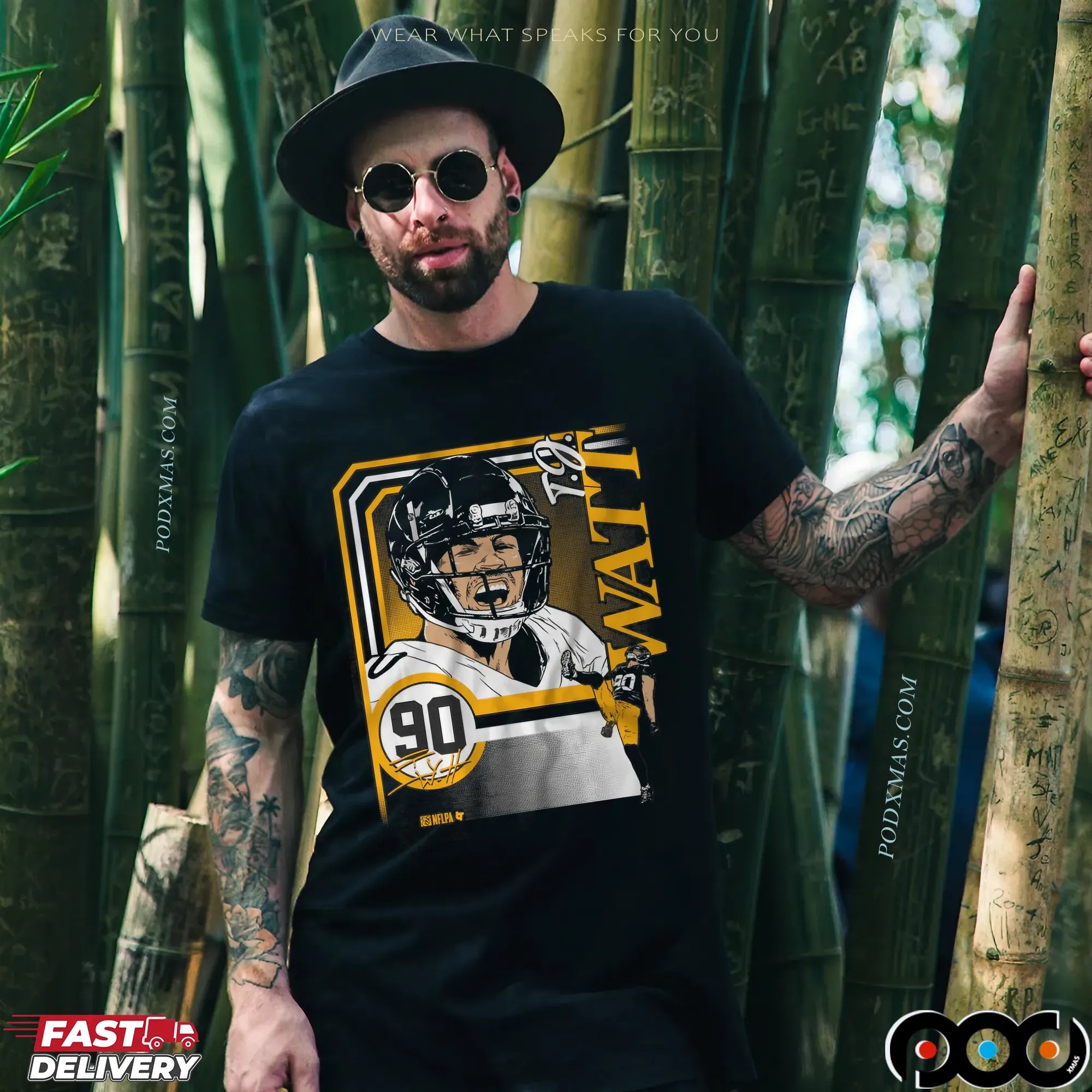 T J Watt Pittsburgh Steelers Collage Frame T Shirt