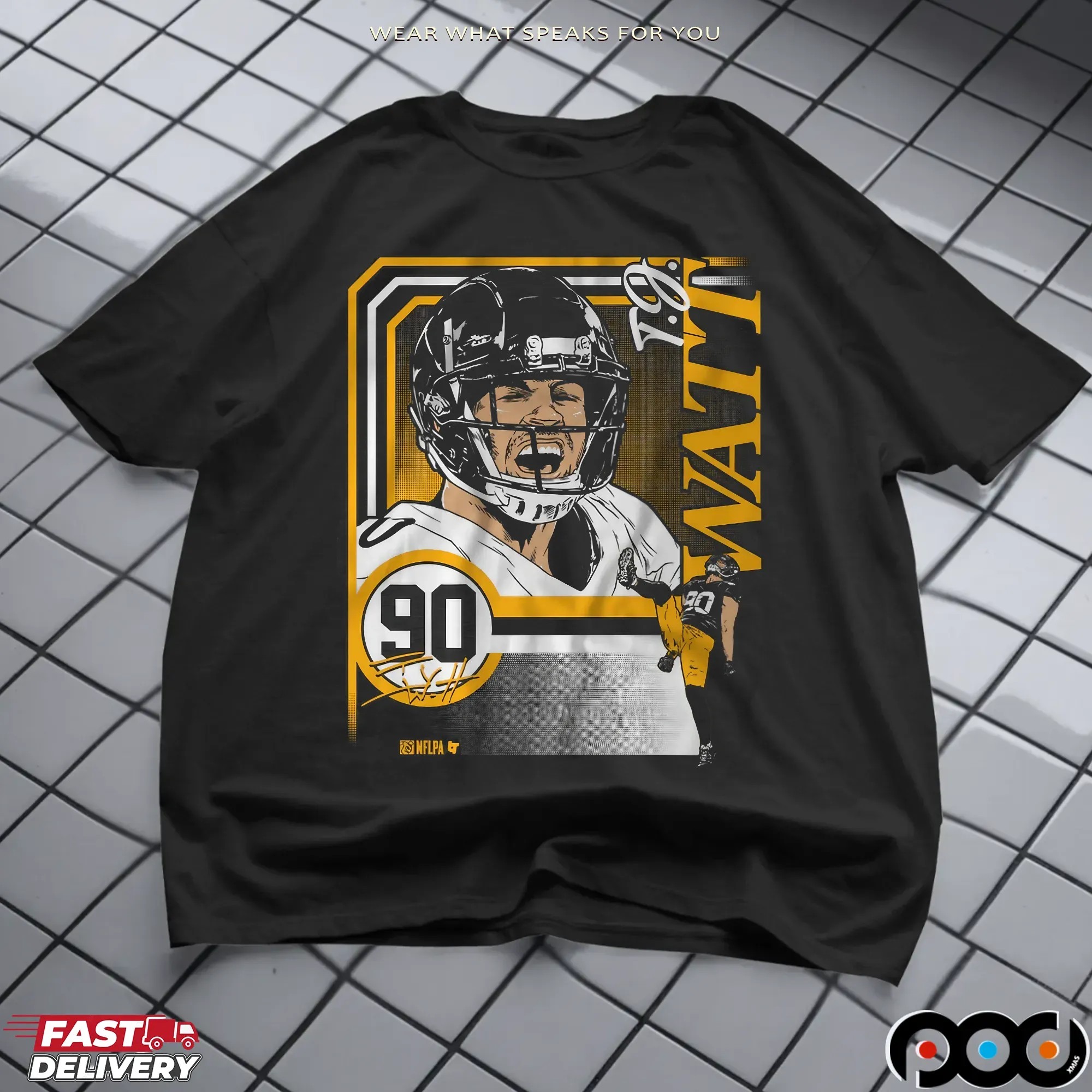 T J Watt Pittsburgh Steelers Collage Frame T Shirt