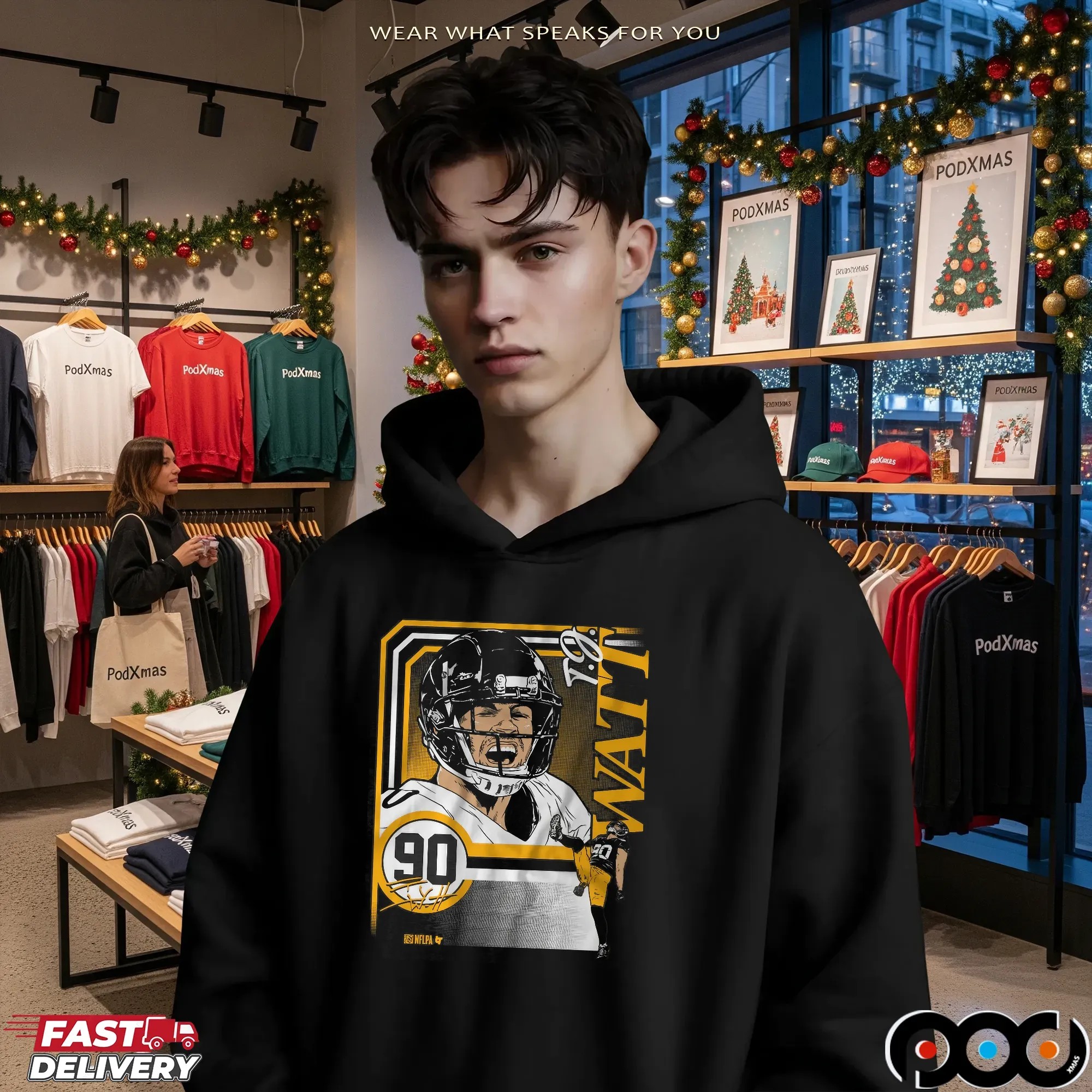 T J Watt Pittsburgh Steelers Collage Frame T Shirt