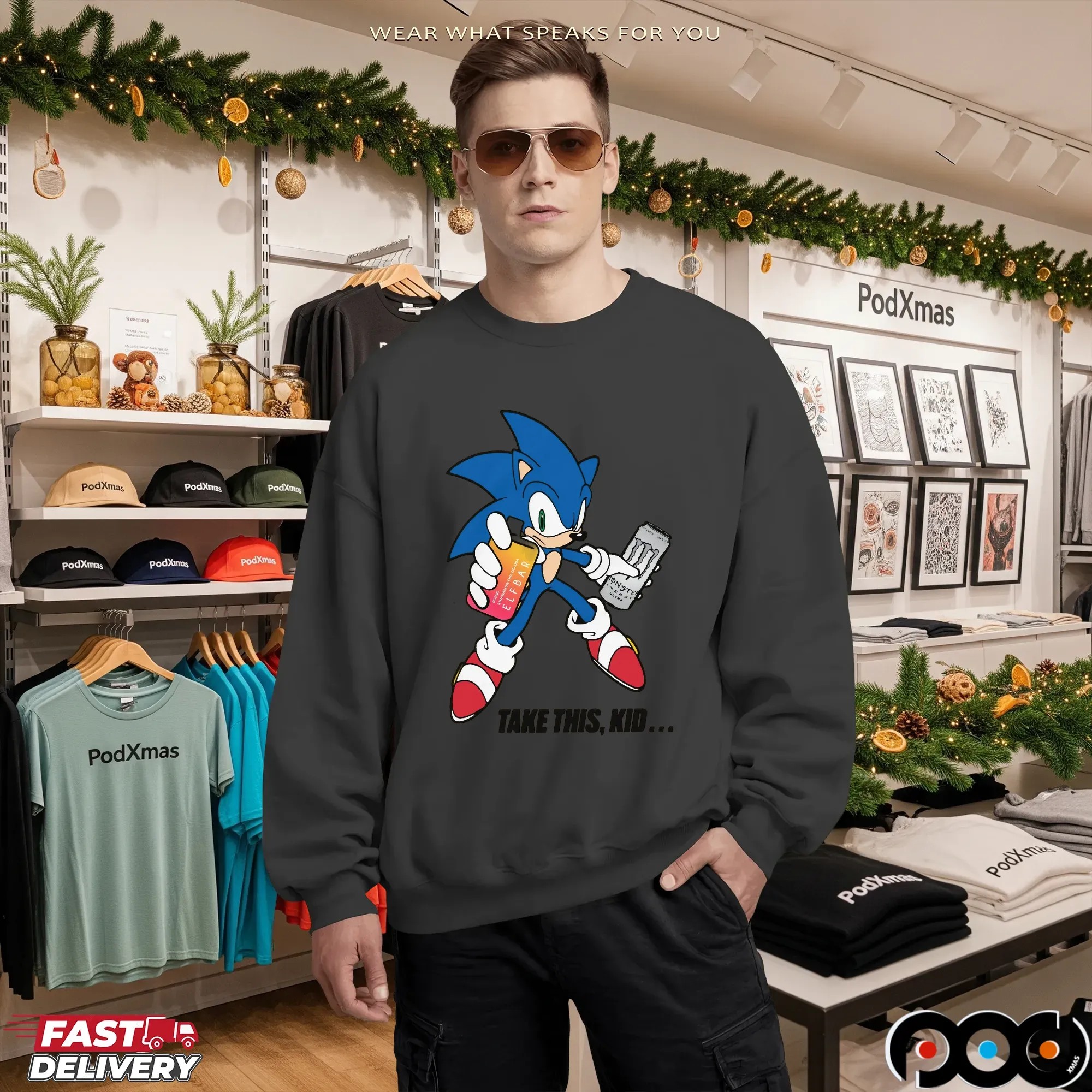 Take This, Kid Sonic The Hedgehog Vape Monster Drink T Shirt