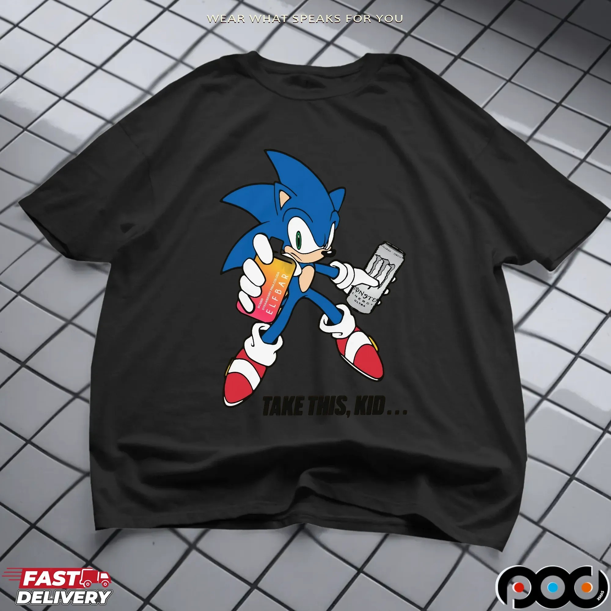 Take This, Kid Sonic The Hedgehog Vape Monster Drink T Shirt