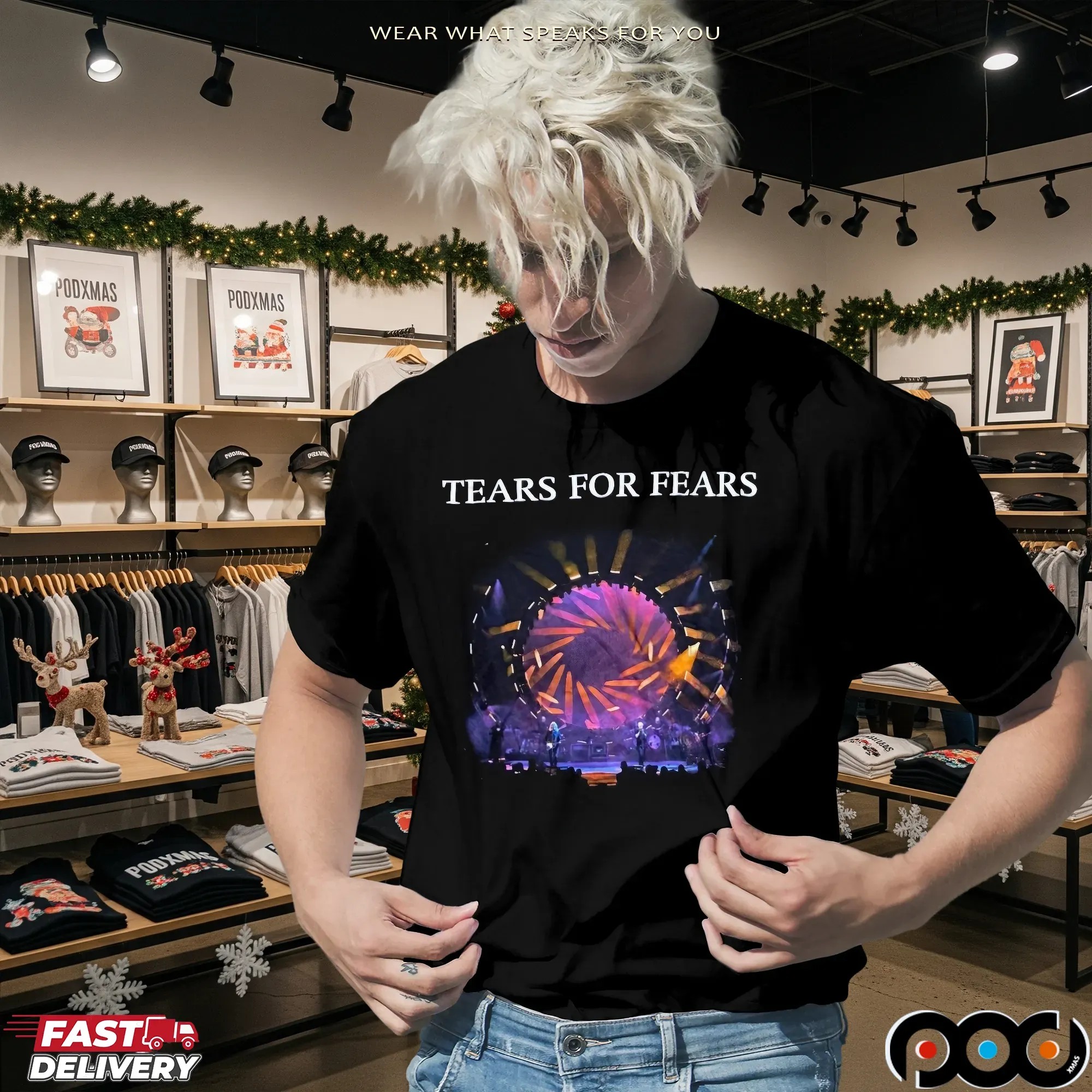 Tears For Fears Live Photo Tipping Point 2023 Tour T Shirt