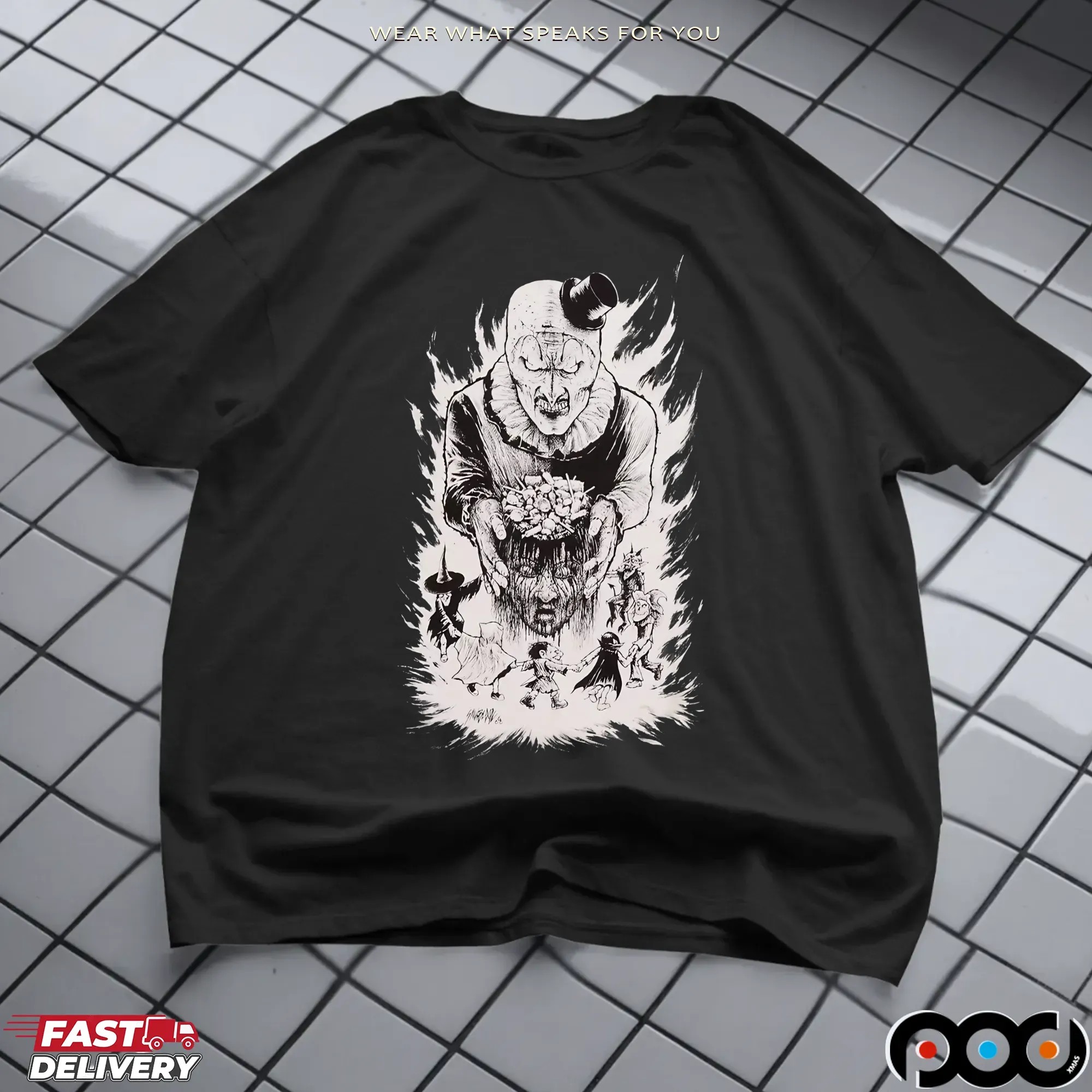 Terrifier Art The Clown Candy Head T-Shirt