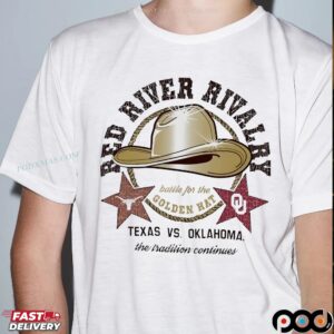 Texas Longhorns vs Oklahoma Sooners Red River Rivalry Battle Of The Hat T Shirt