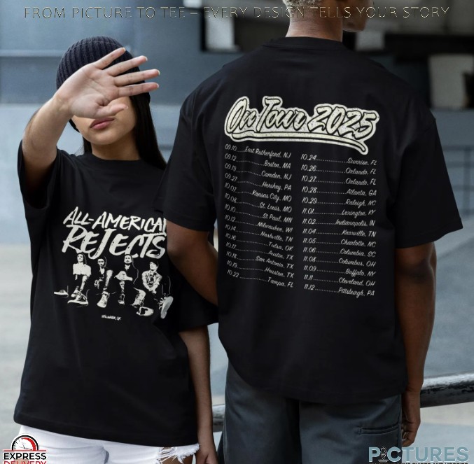 The All-American Rejects On Tour 2025 Double Sided T Shirt The All-American Rejects On Tour 2025 Double Sided T Shirt