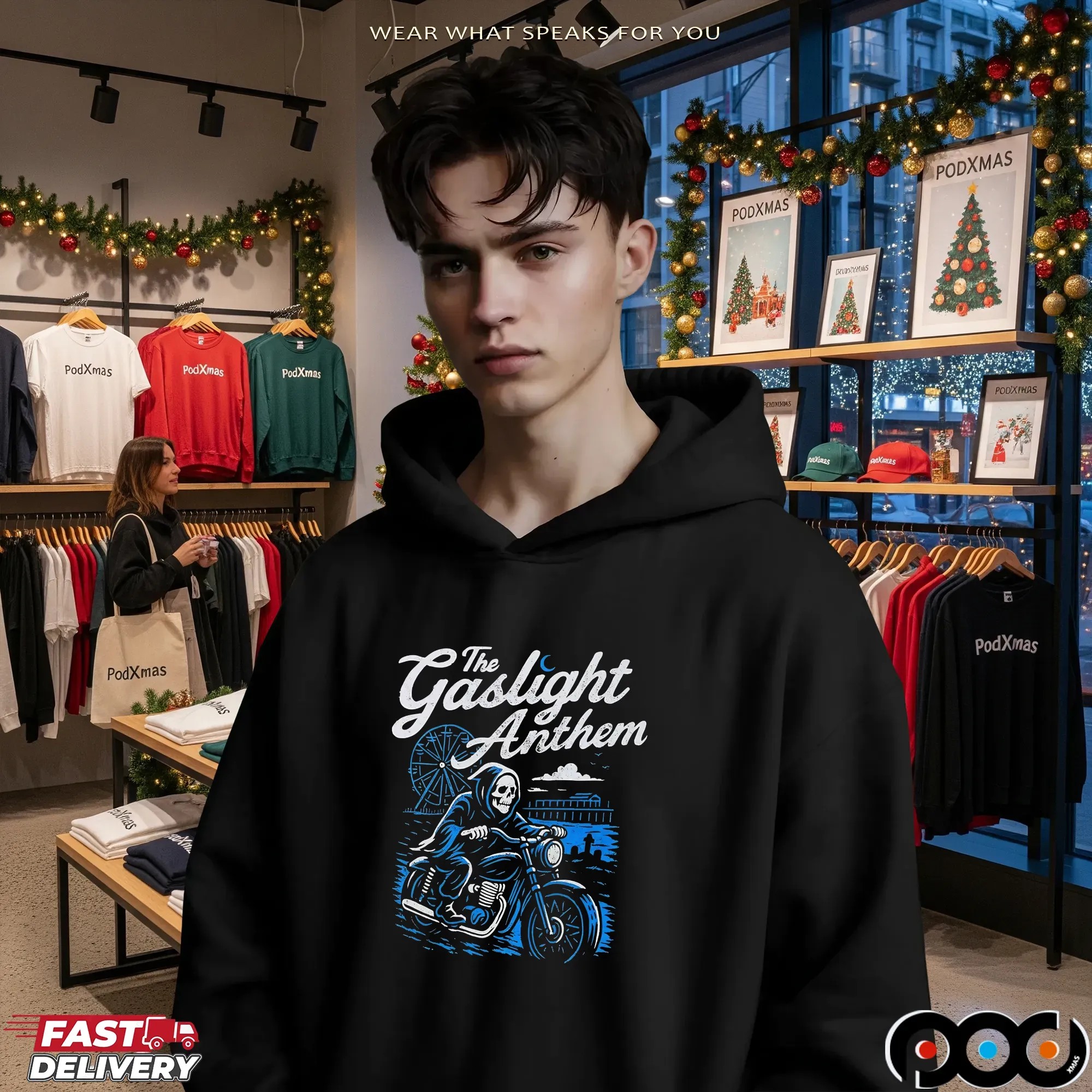 The Gaslight Anthem Grim Reaper Motorcycle T-Shirt