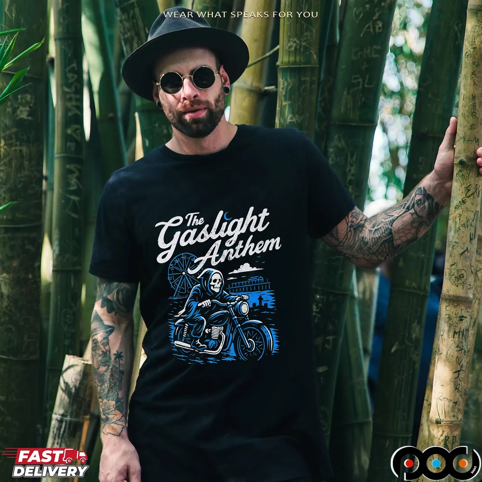 The Gaslight Anthem Grim Reaper Motorcycle T-Shirt