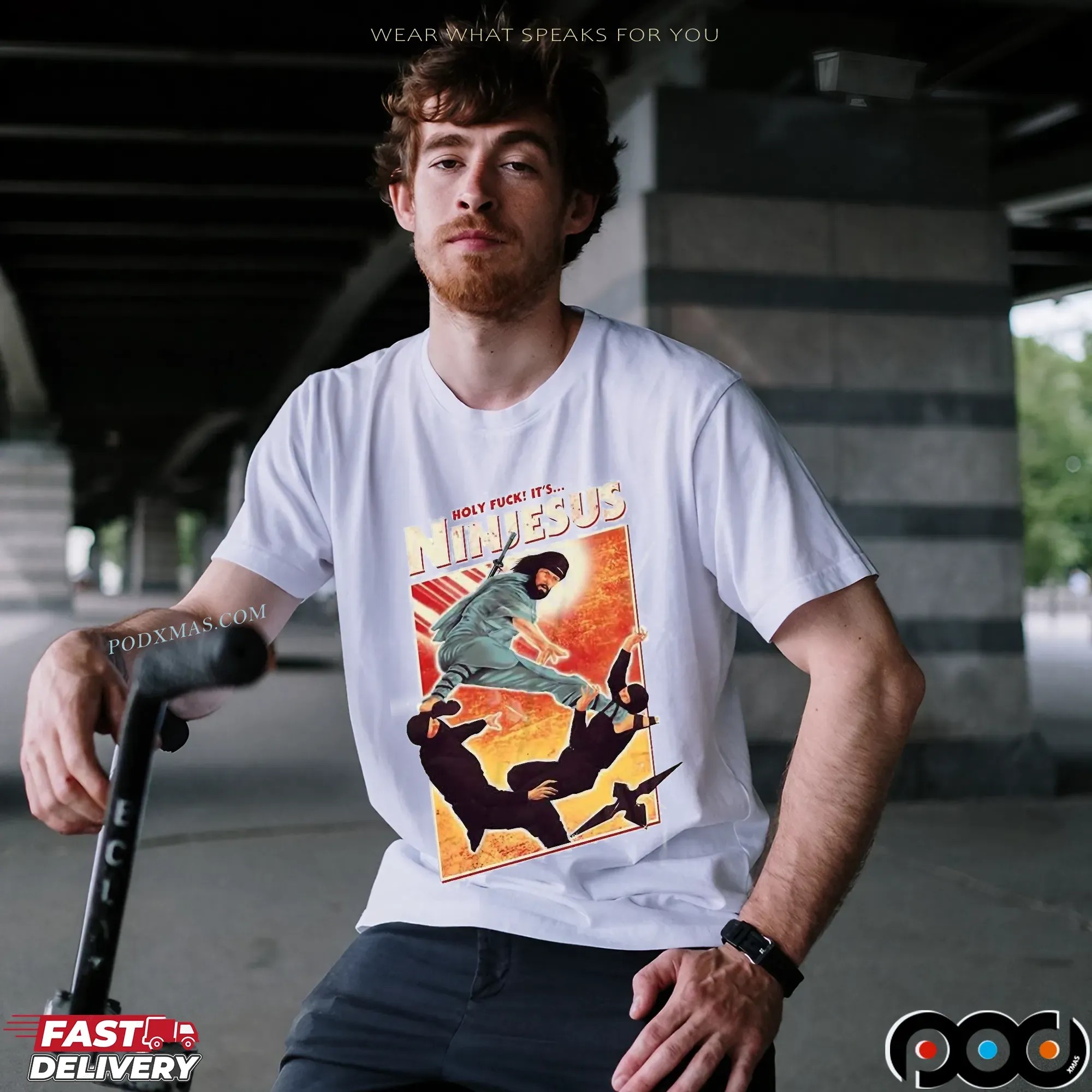 The Jesus Ninja Holyfck It's Ninjesus T Shirt