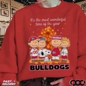 The Peanuts Friends Georgia Bulldogs Fall It’s The Most Wonderful Time Of The Year T Shirt