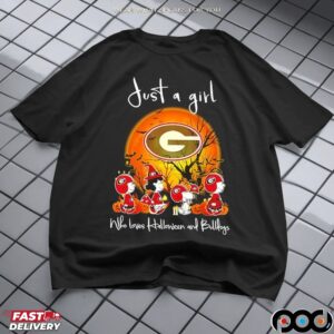 The Peanuts Just A Girl Who Loves Halloween And Georgia Bulldogs Halloween T Shirt