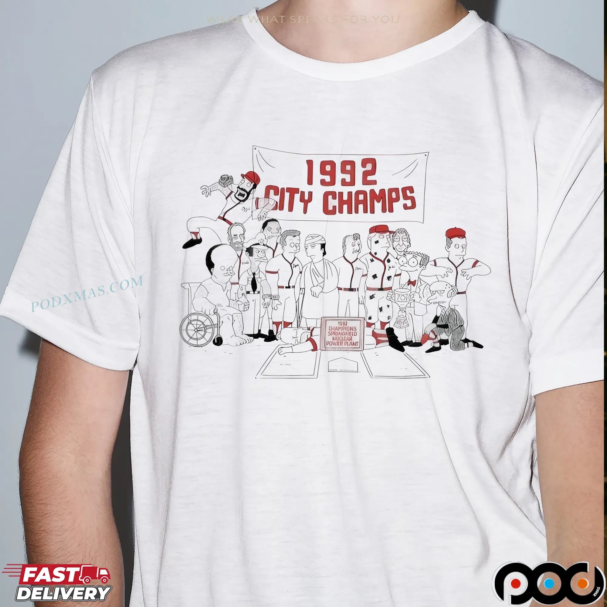 The Simpsons 1992 City Champions Springfield Nuclear Power Plant T Shirt