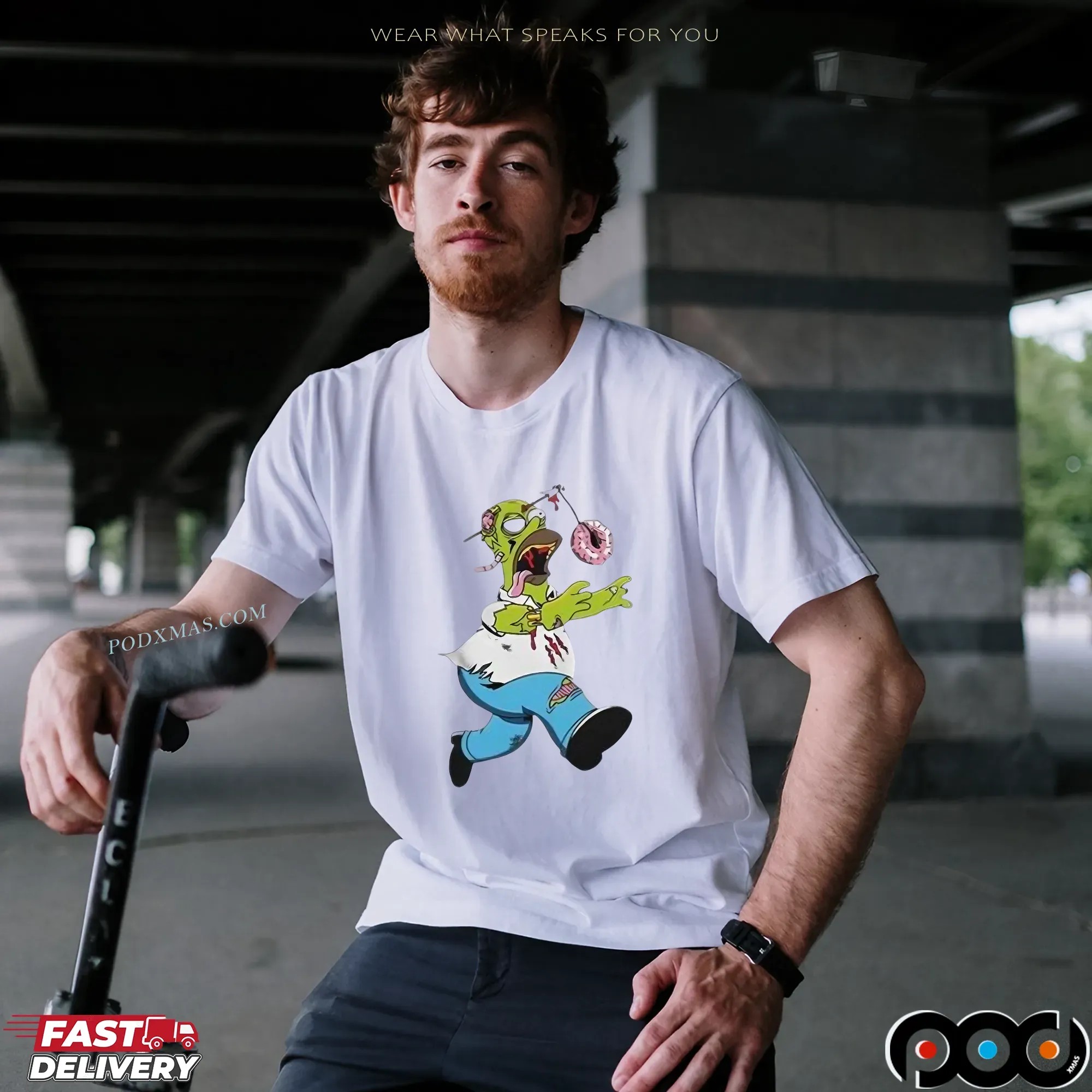 The Simpsons Homer Zombie Donut Head Treehouse of Horror Halloween Spooky T Shirt