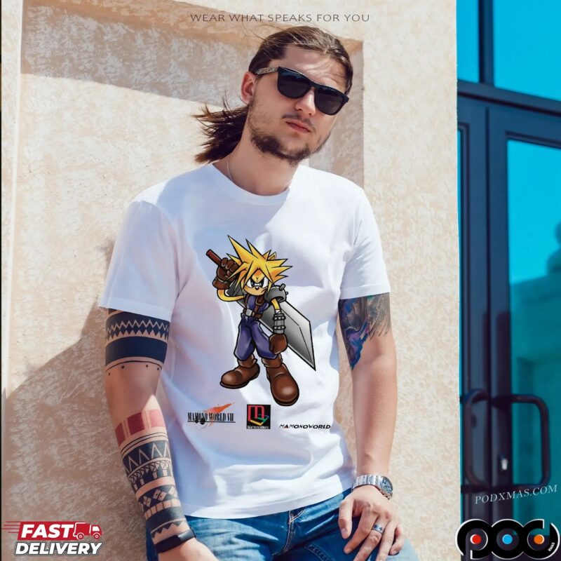 Cloud Strife x Sonic Anime Gamer Mashup T Shirt